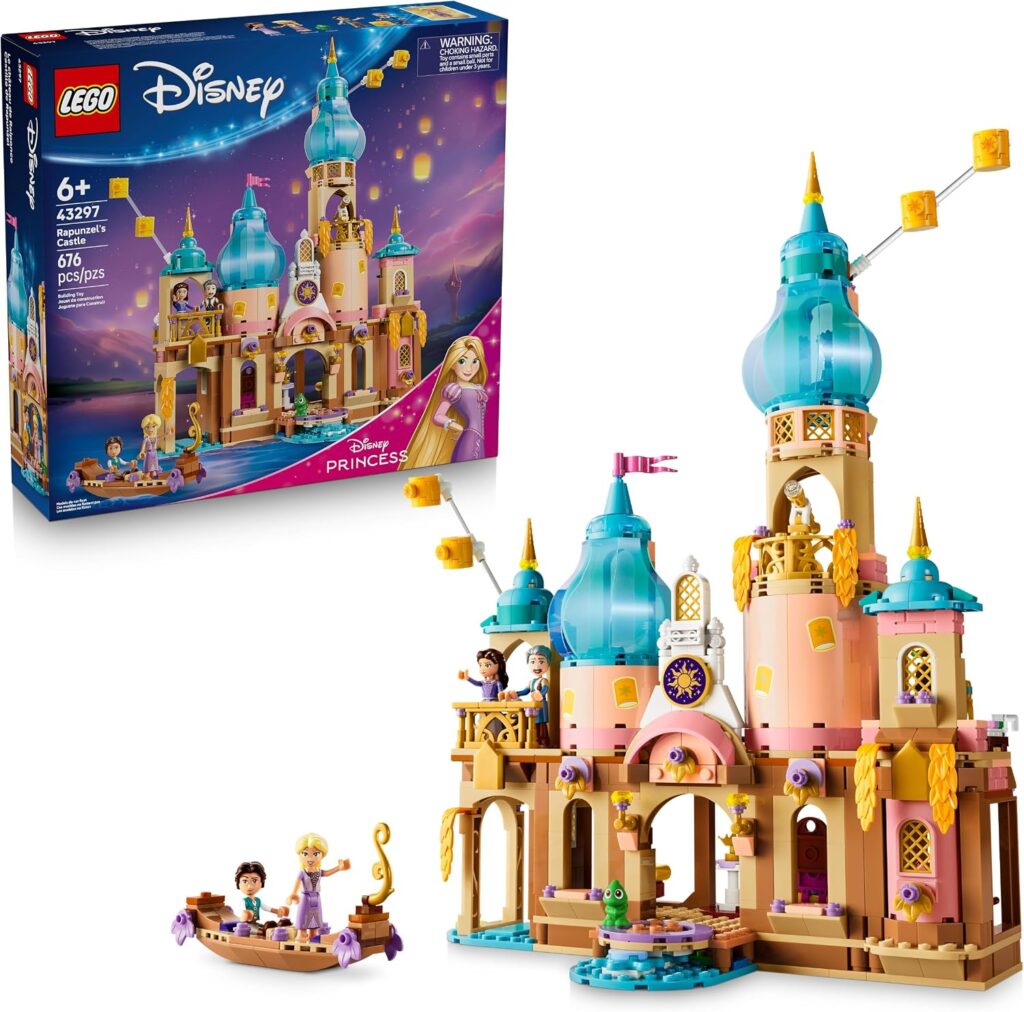 Castelo da Rapunzel da LEGO com 676 peças entre os presentes de princesas Disney