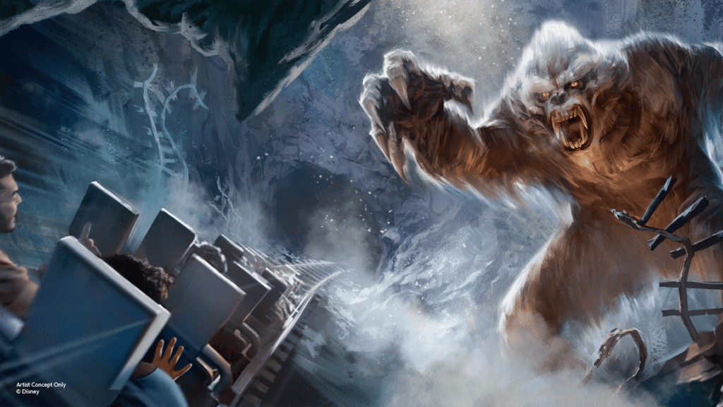 Yeti de Expedition Everest no Animal Kingdom em arte conceitual da Disney