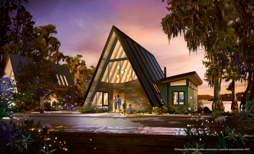 Lake Houses do Disney Lakeshore Lodge com vista para o Bay Lake