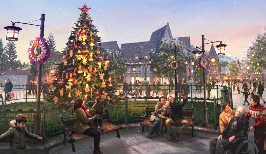Árvore de Natal em Main Street na Disneyland Paris 2026