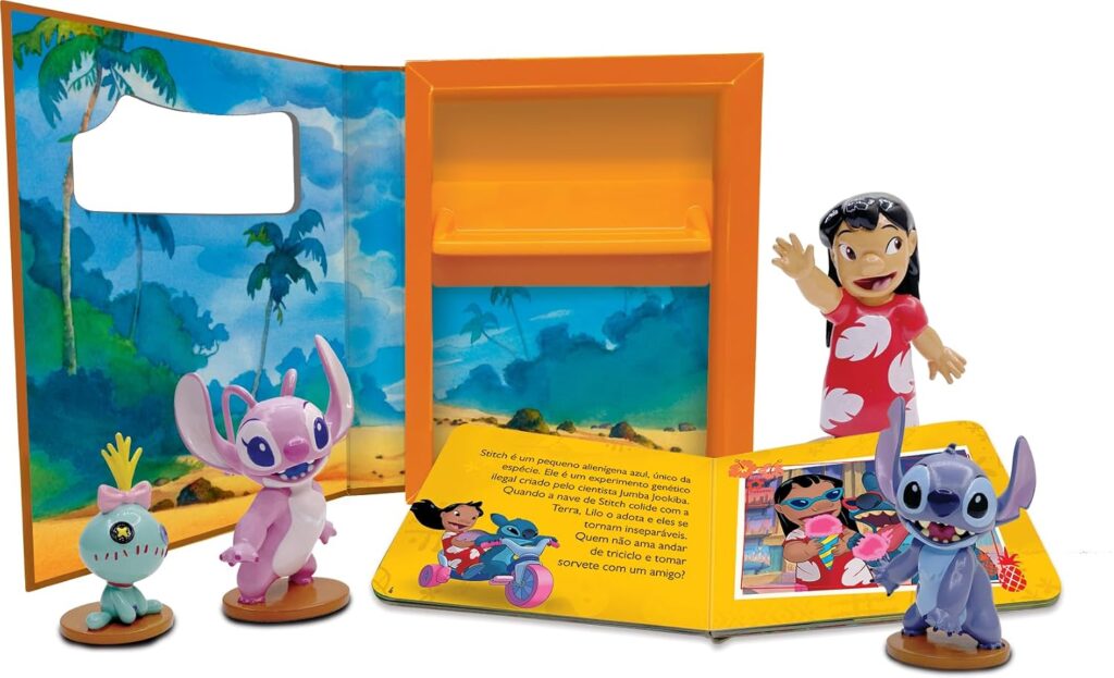 Livro Stitch Contos para Brincar com miniaturas dos personagens